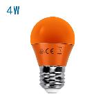 Bombilla LED E27 (G45)  - 4W - Color NARANJA - 220-240V