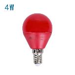 Bombilla LED E14 (G45)  - 4W - Color ROJO - 220-240V