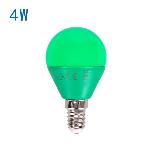 Pack de 10 Bombillas LED E14 (G45)  - 4W - Color VERDE - 220-240V