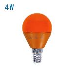 Pack de 10 Bombillas LED E14 (G45)  - 4W - Color NARANJA - 220-240V